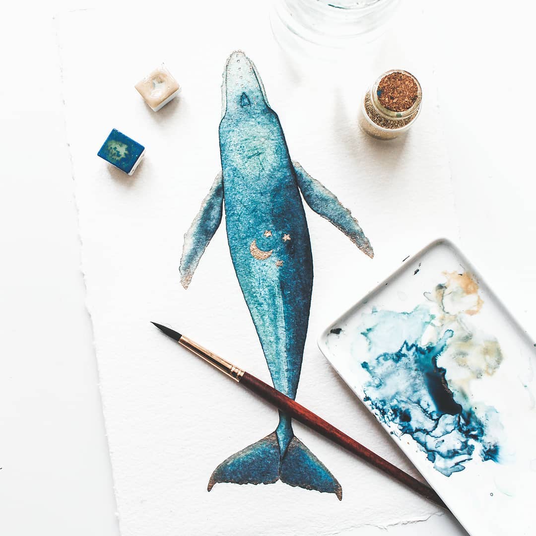 Marine Life Watercolor Illustrations by Canan Esen