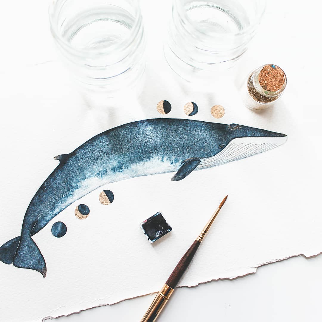 Watercolor Whale Illustrations Capture the Magic of Ocean Life