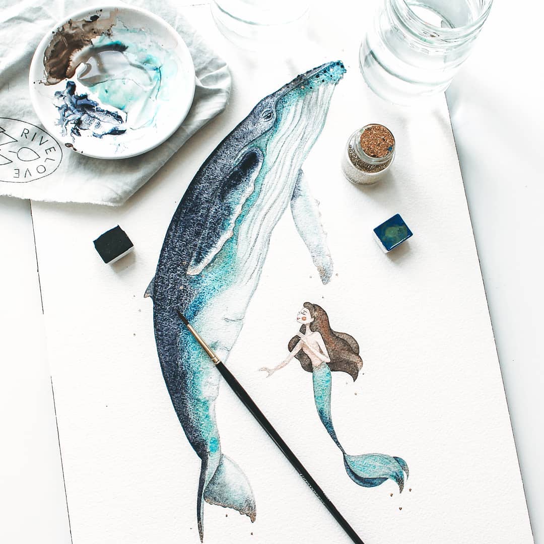 Marine Life Watercolor Illustrations by Canan Esen