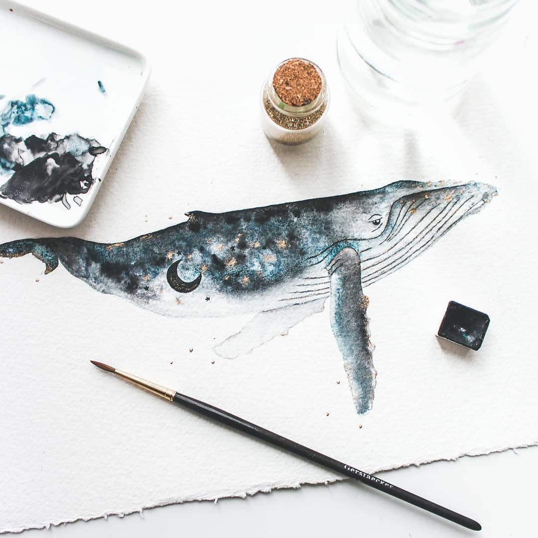Marine Life Watercolor Illustrations by Canan Esen