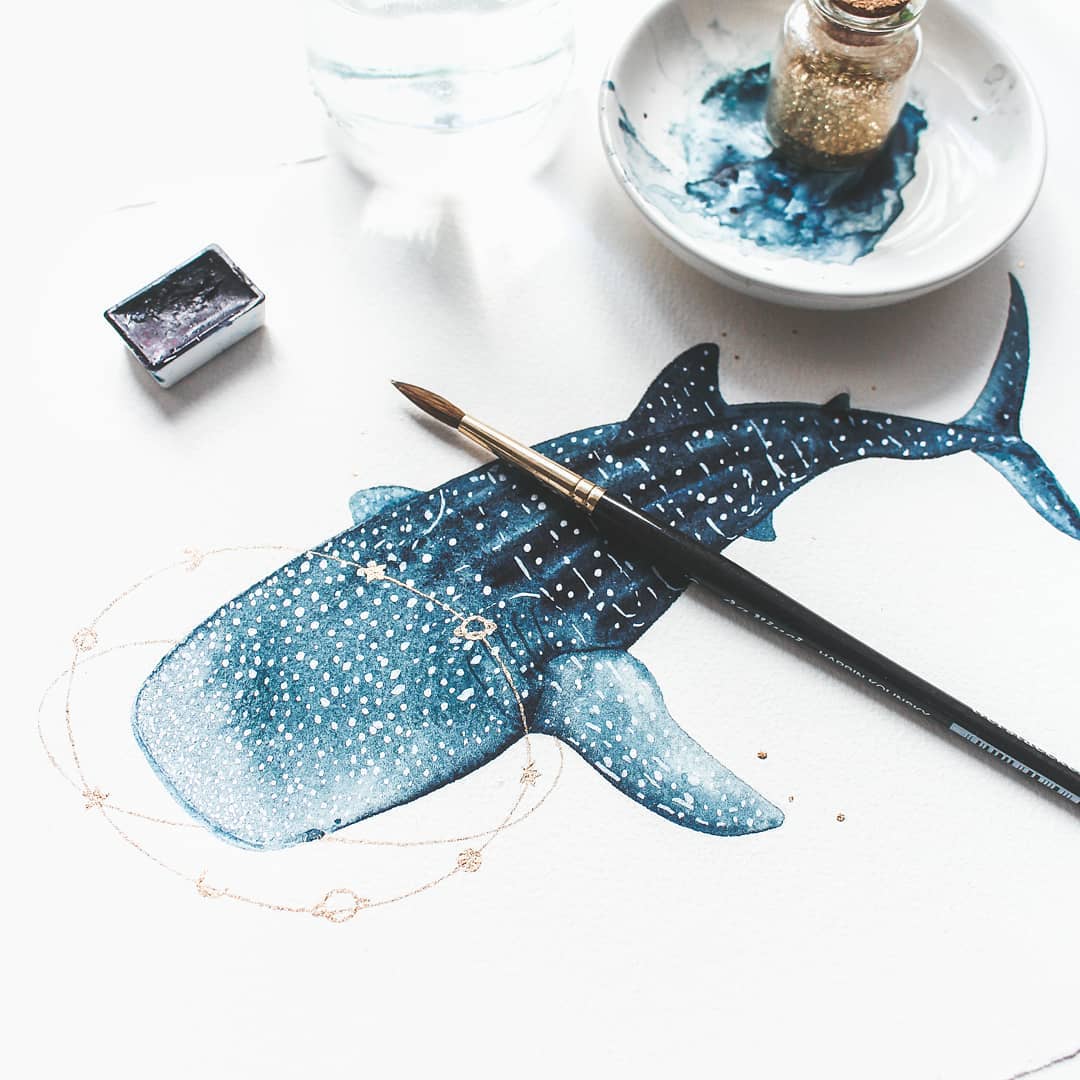 Whale Paintings by Canan Esen