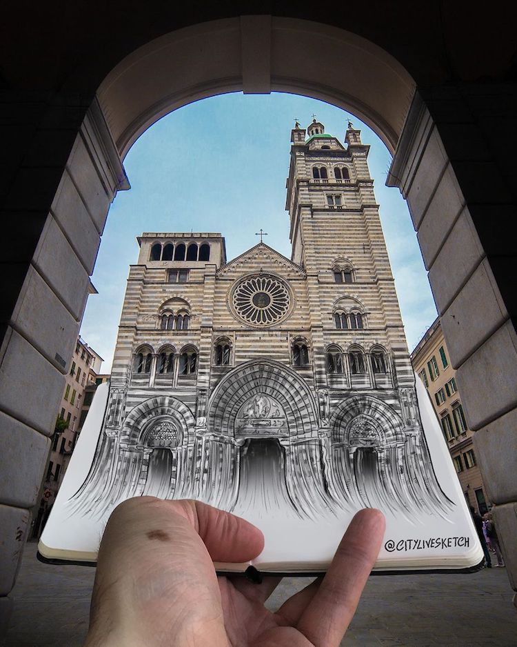 3D Travel Sketchbook Art by Pietro Cataudella CityLiveSketch