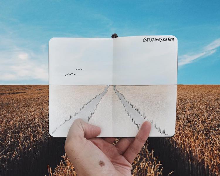 cuaderno de viaje con dibujos en 3d