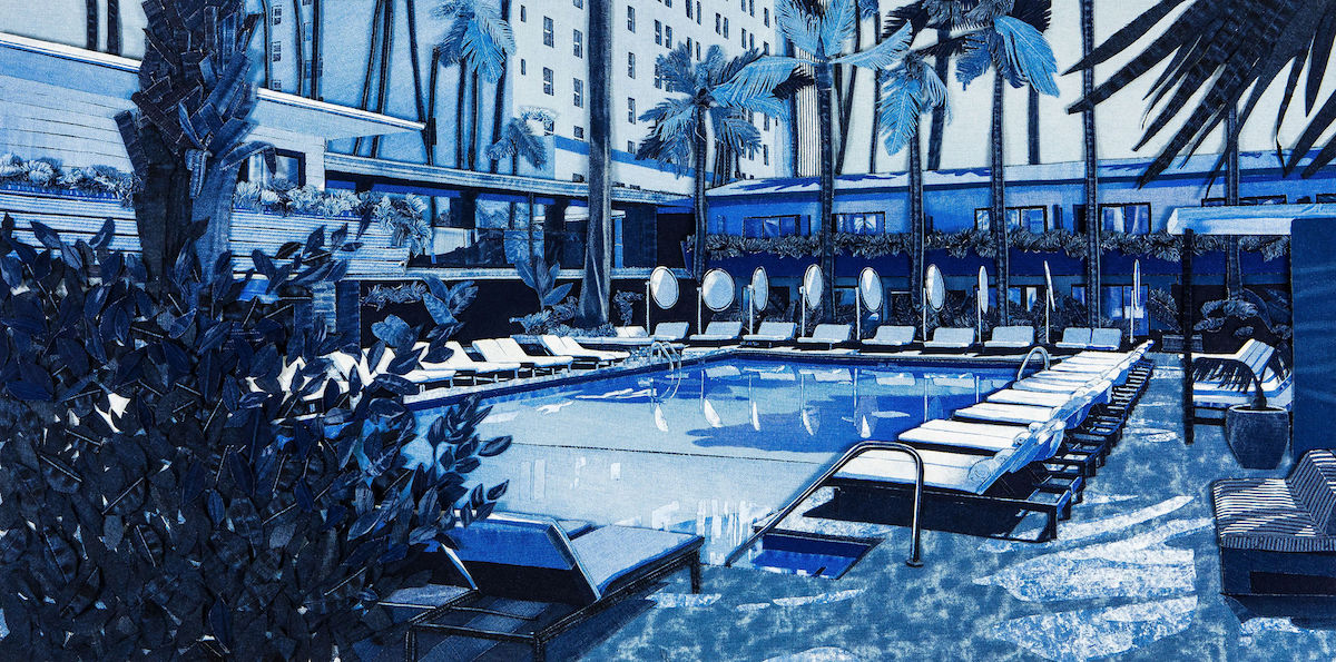 Hotel California Denim Art by Ian Berry