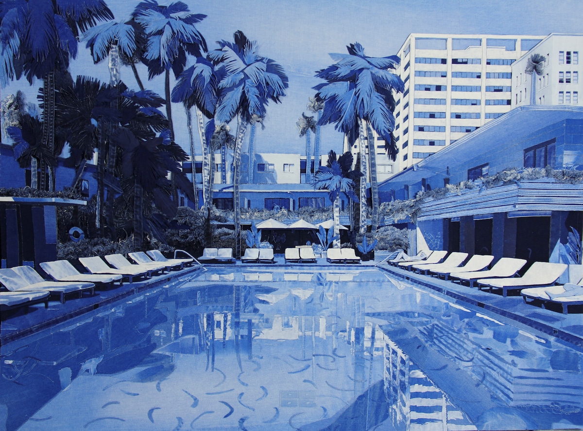 Hotel California Denim Art by Ian Berry