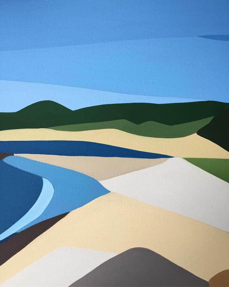 Abstract Landscape Paintings Capture the Beauty of Beaches