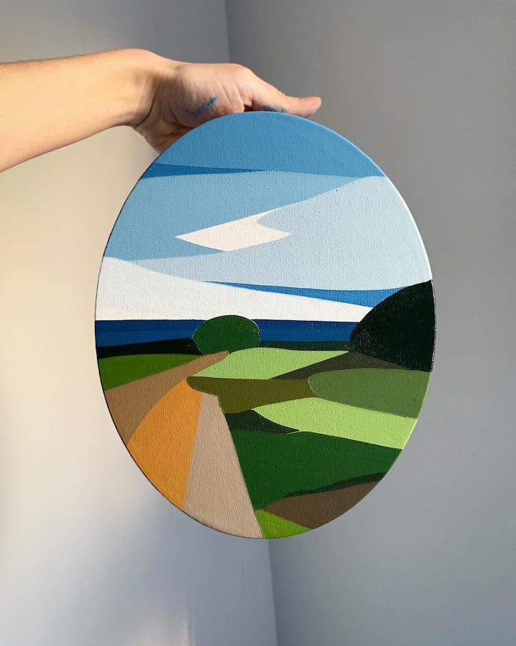 Abstract landscape paintings by Rachael Cassiani