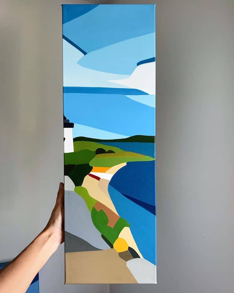 Pinturas de paisajes abstractos por Rachael Cassiani