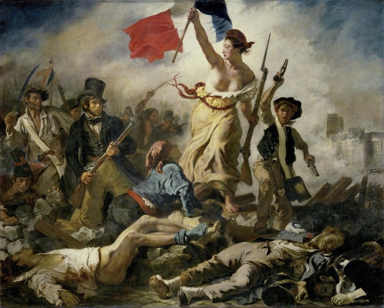 La Libertad guiando al pueblo por Eugene Delacroix