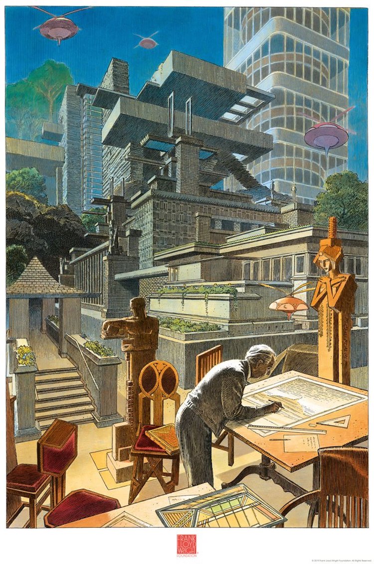 Frank Lloyd Wright pósters vintage