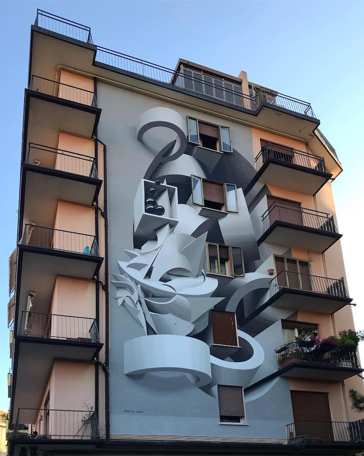 murales de ilusión óptica por Peeta