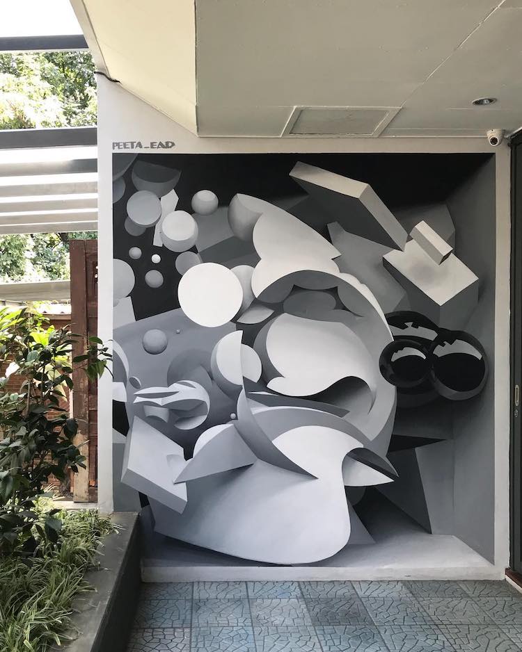 Optical Illusion 3D Mural by Peeta