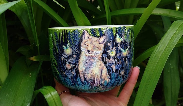 Enchanted Custom Pet Mug With Magical Nature Surroundings