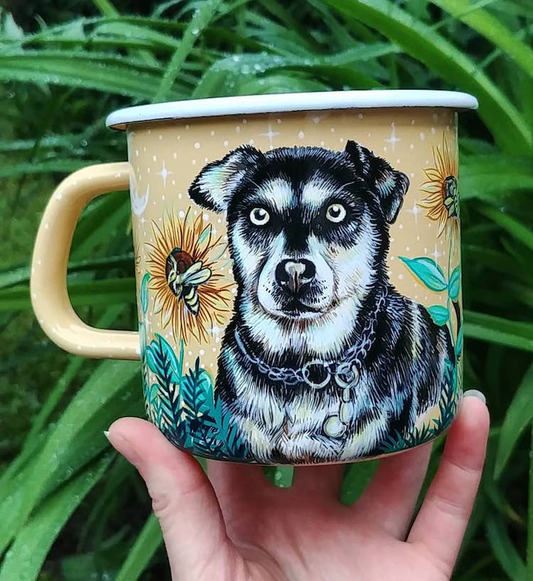 Animal Enamel Mugs by SheWolfka