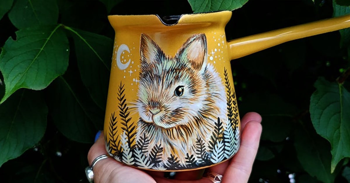 Custom Pet coffee mug with favorite moon forest - Shewolfka