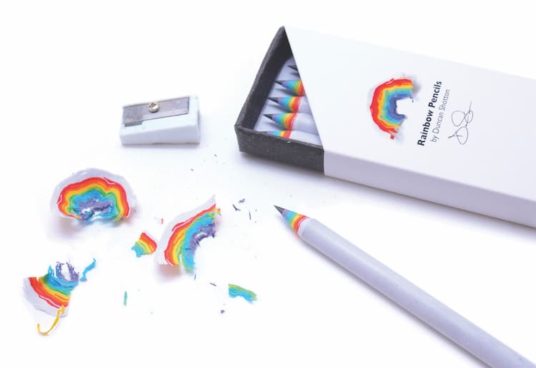 Crayons Multicolores - Pack de 5 Crayons Arc-en-ciel