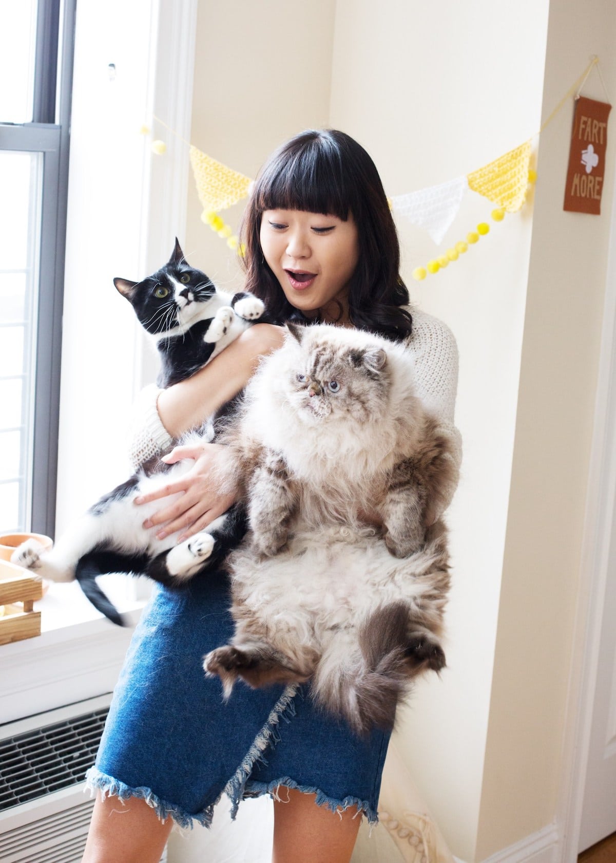 Woman and Her Cats