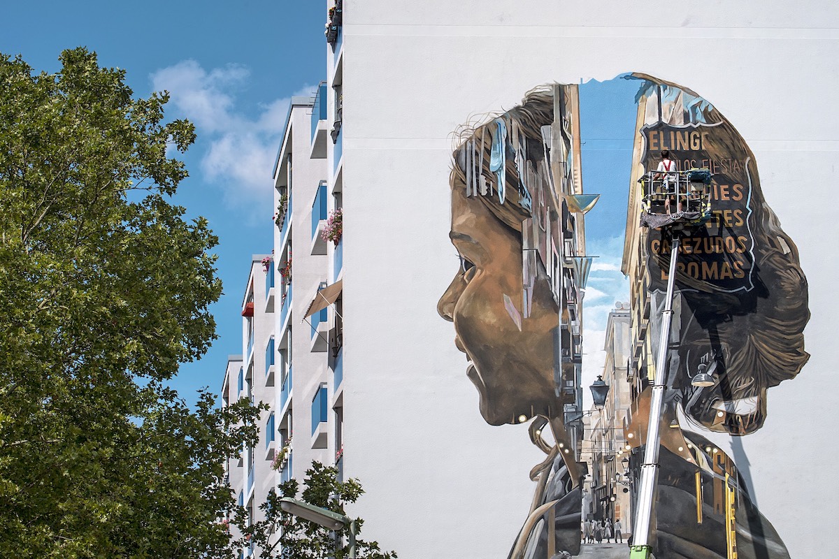 Artist Painting Mural in Berlin