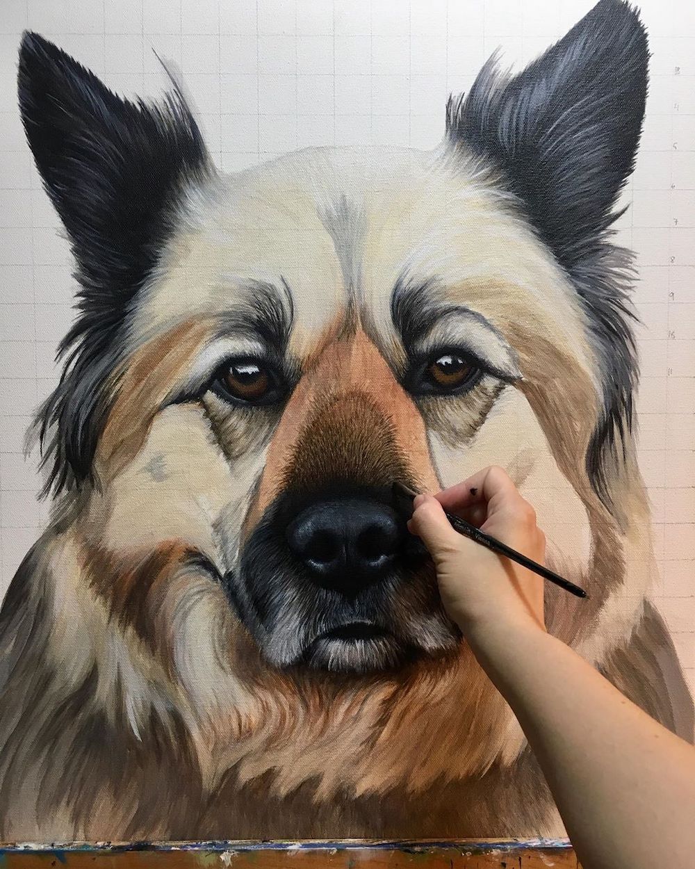 Painting of a Dog in Progress by Erica Eriksdotter