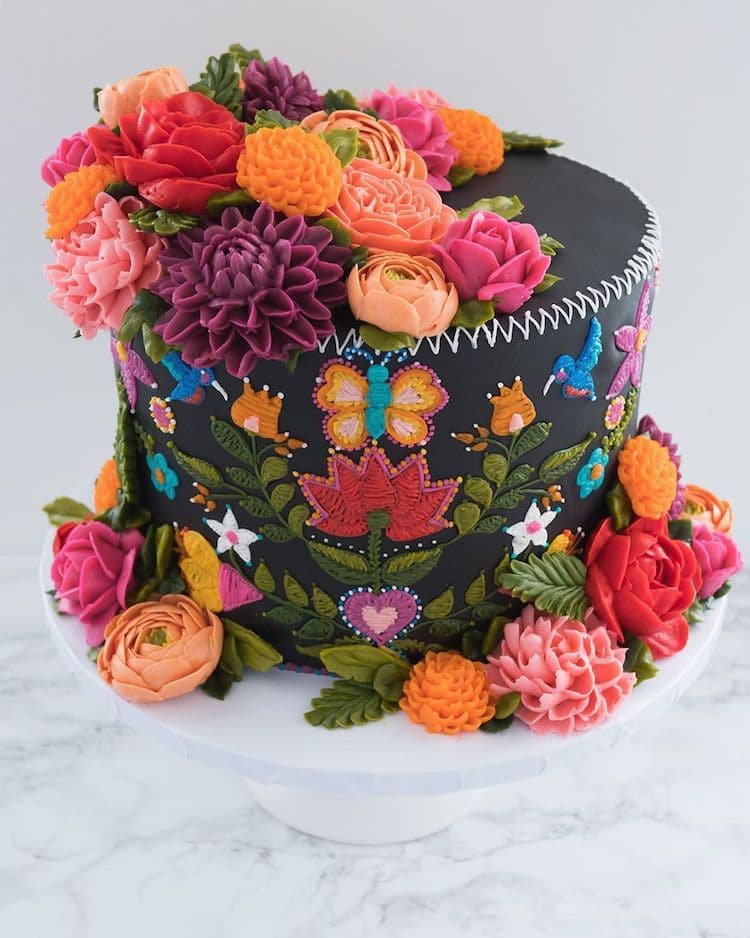 Embroidery Cakes are Covered in Colorful Piped Icing Stitches