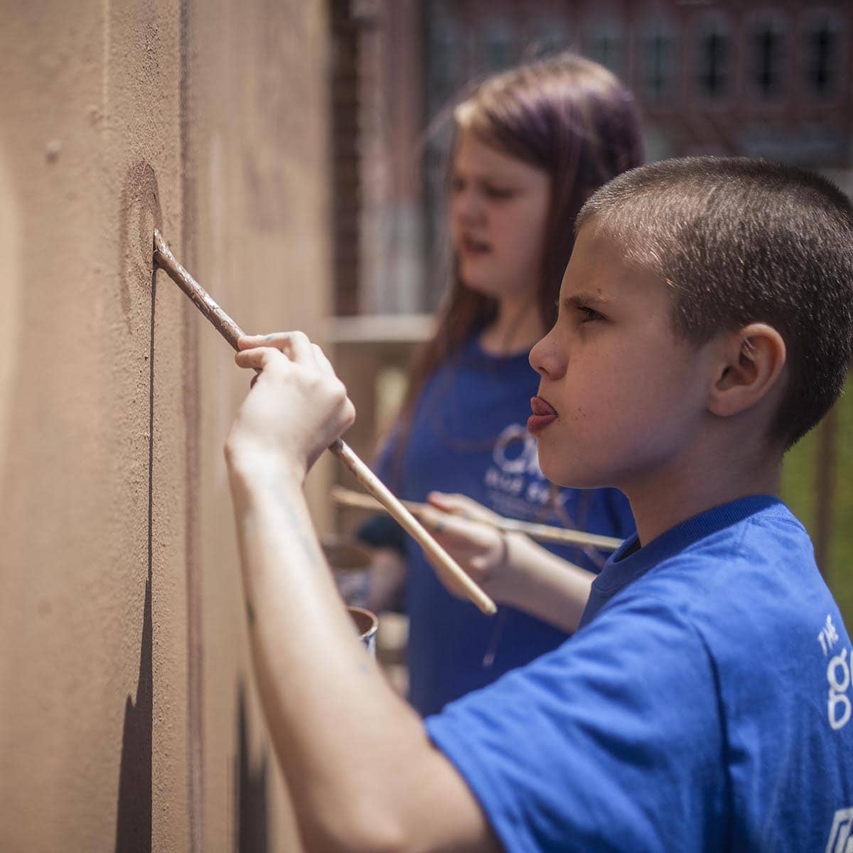 Kids Painting a Mural