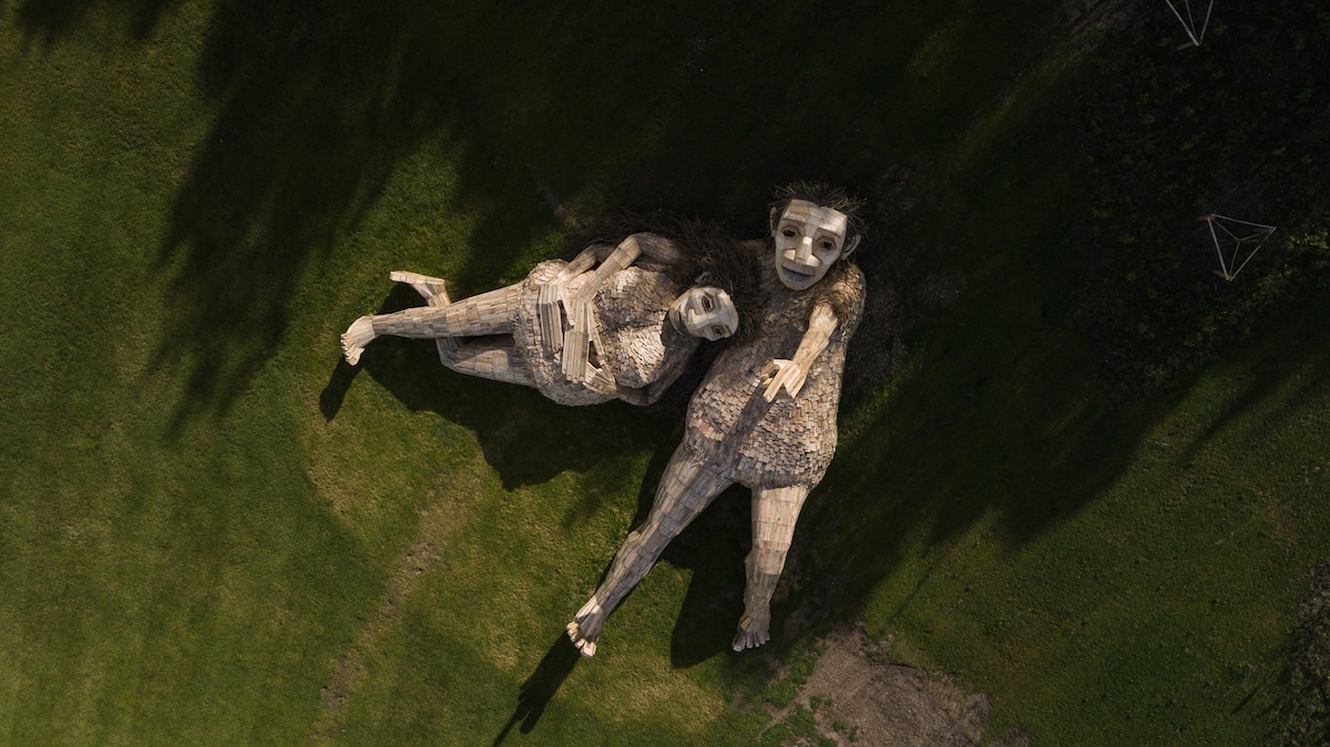 Seven Trolls Outdoor Sculptures by Thomas Dambo