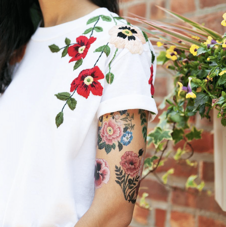 tatuajes temporales de flores