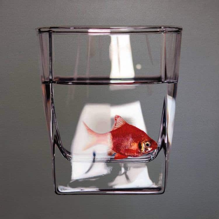 Photorealistic Painting of a Goldfish by Young-sung Kim