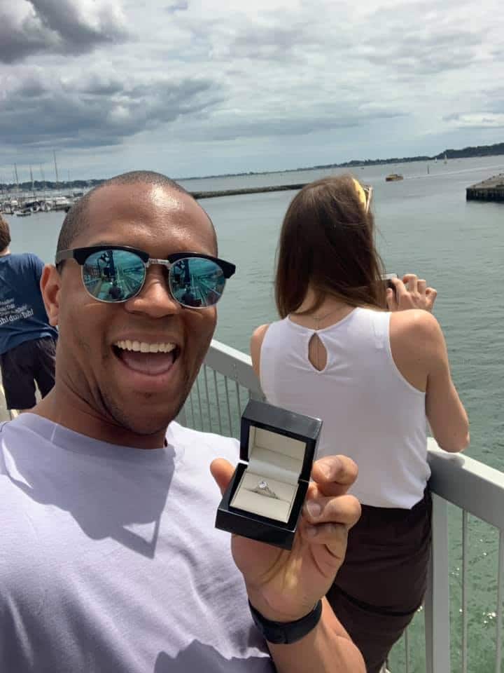 Funny Proposal Photos Show Girlfriend Unknowingly Posing with Ring