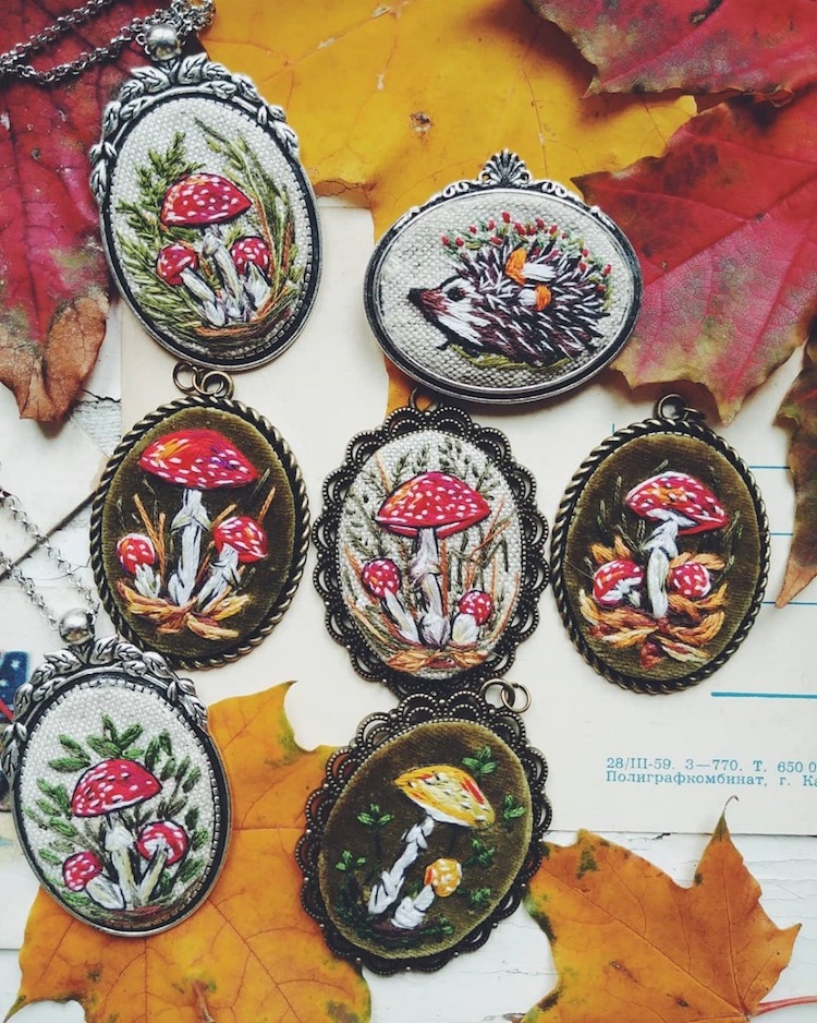 Embroidery Jewelry by Nadia Garutt