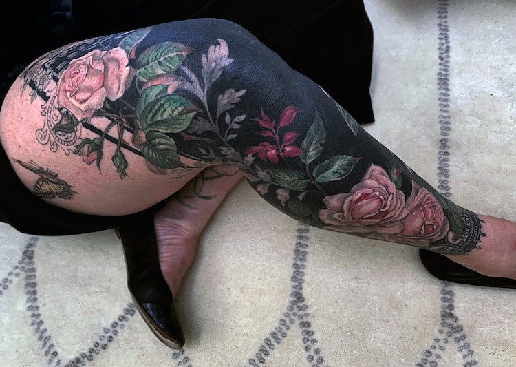 Kiku Flower Tattoo - Best Tattoo Ideas Gallery | Chrysanthemum tattoo, Blackout  tattoo, Sleeve tattoos