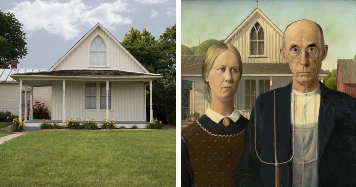 Grant Wood The Art Institute Of Chicago American Gothic Grant Wood Continuous Tone No Dots Lithographic Poster 1985 Available For Sale Artsy