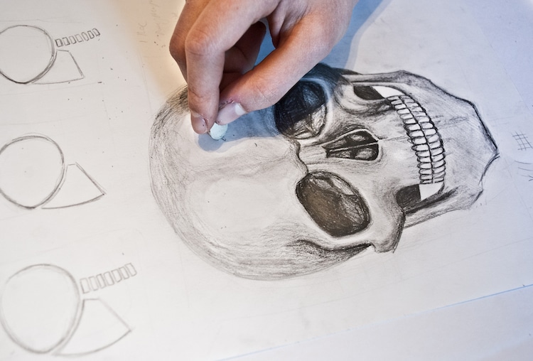 Charcoal Skull Drawing Tutorial 