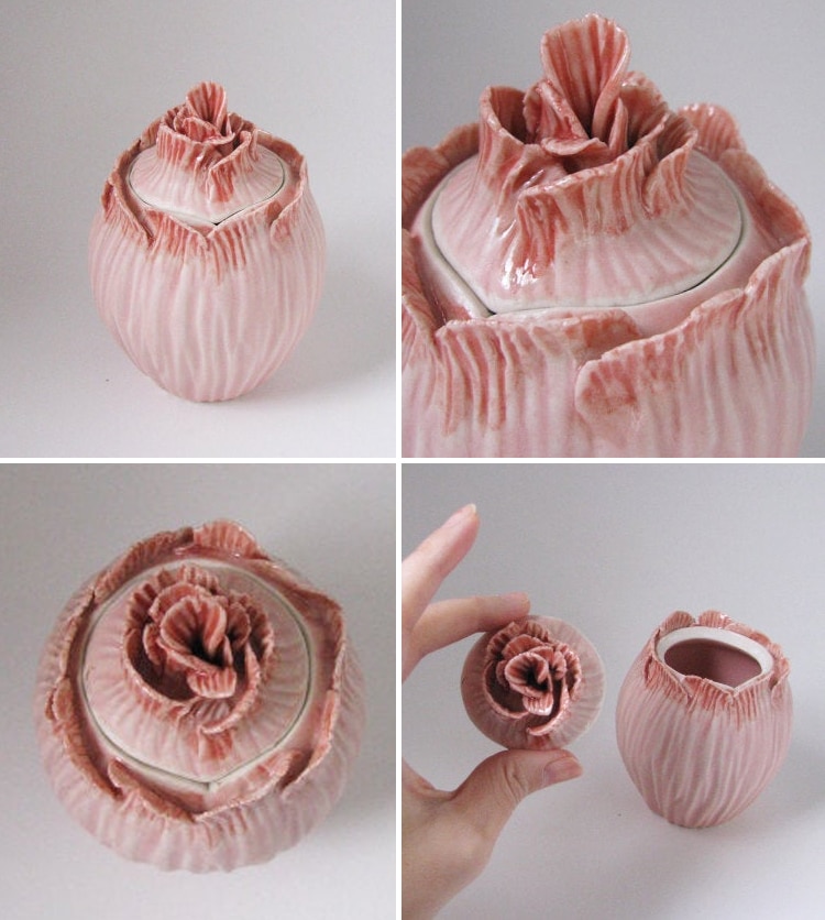 Vasi di ceramica squisitamente modellati per imitare le forme naturali di Yumiko Goto