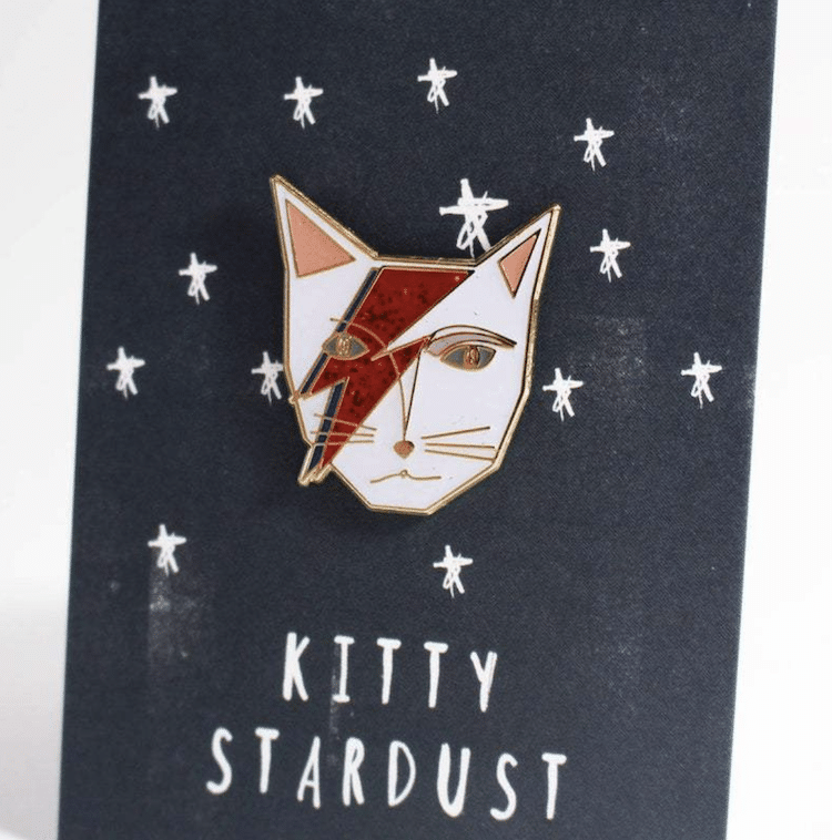 David Bowie Cat Pin