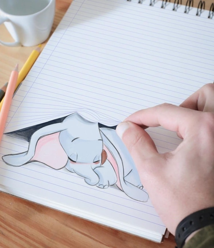 Dibujos de Disney con ilusión óptica