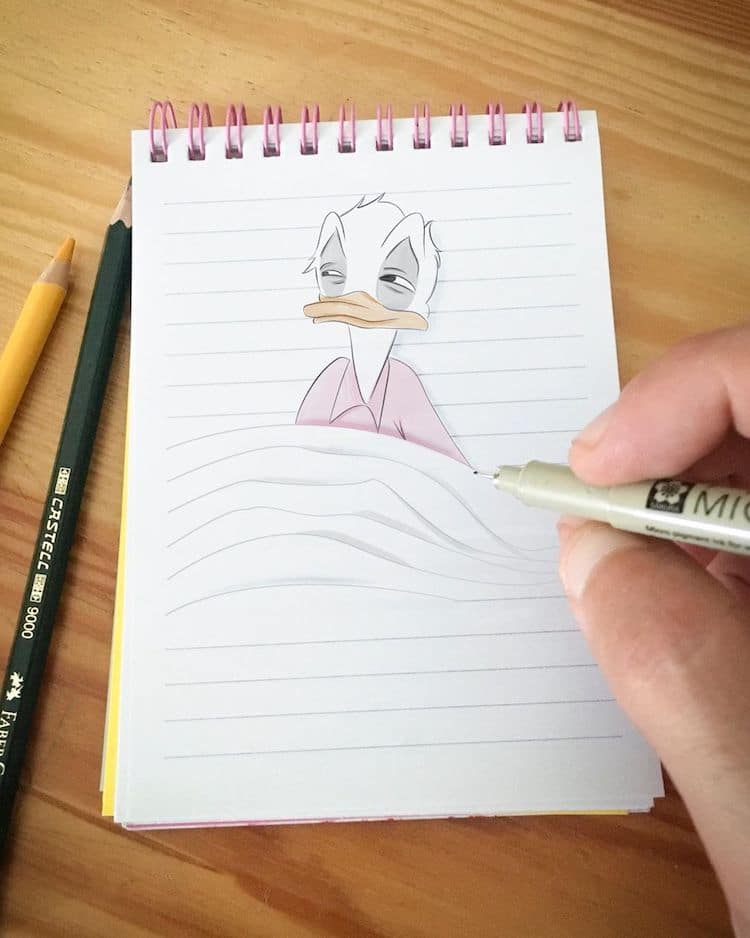 Dibujos de Disney con ilusión óptica