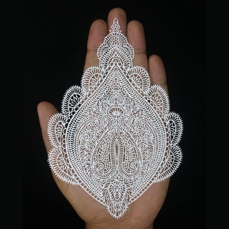 Paper Cutting Art Paisley Designs by Parth Kothekar