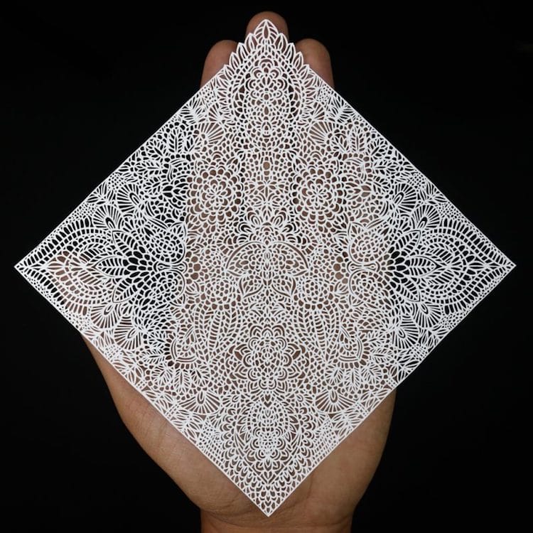 Paper Cutting Art Paisley Designs by Parth Kothekar