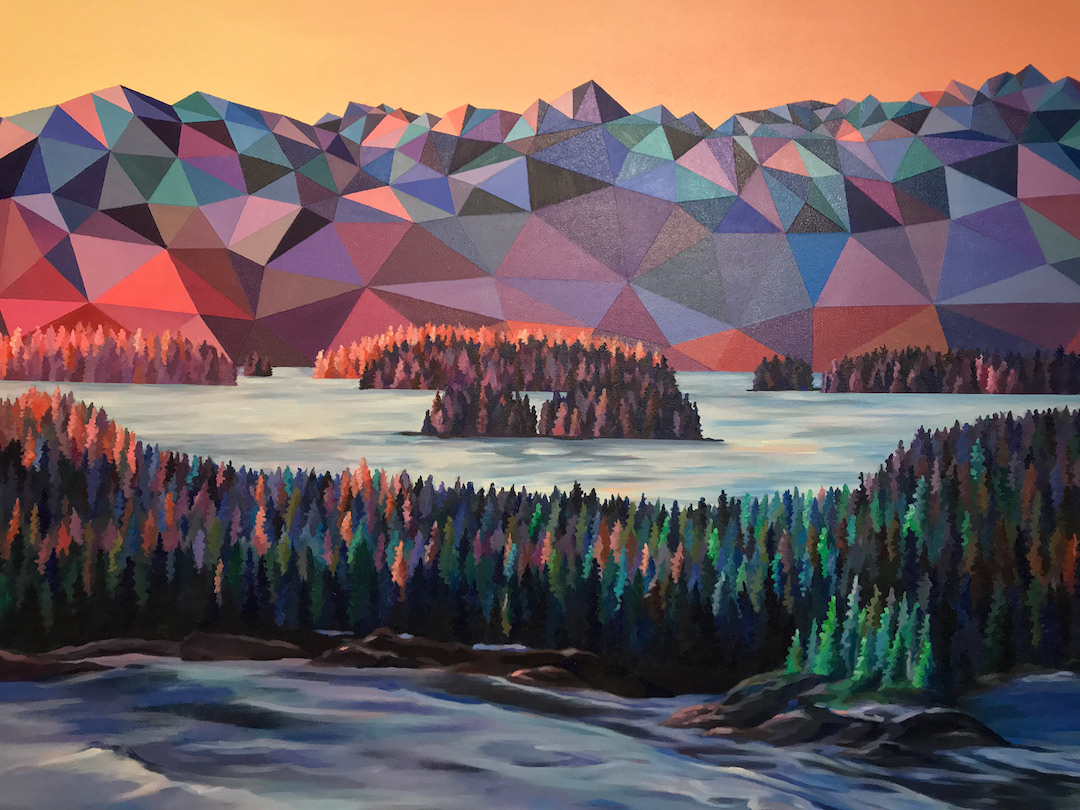 Polygon Art Landscape Paintings by Elyse Dodge