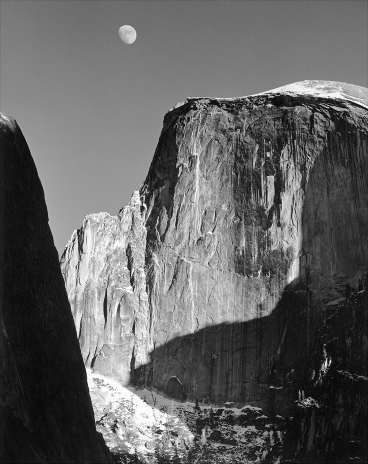 Moon and Half Dome by Ansel Adams