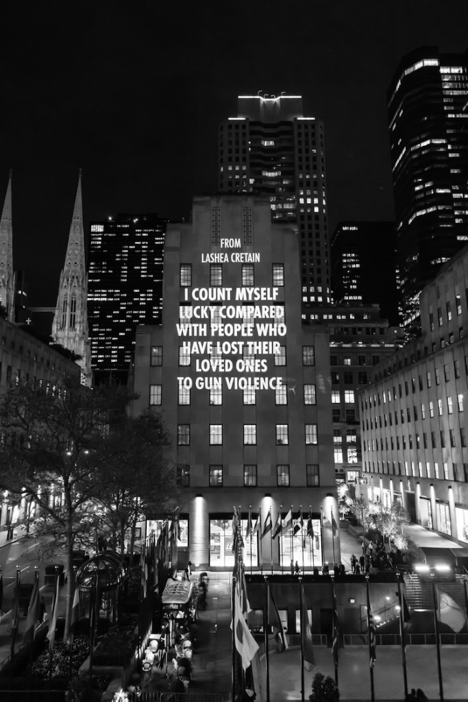 Jenny Holzer's Powerful Anti-Gun Violence Art at Rockefeller Center