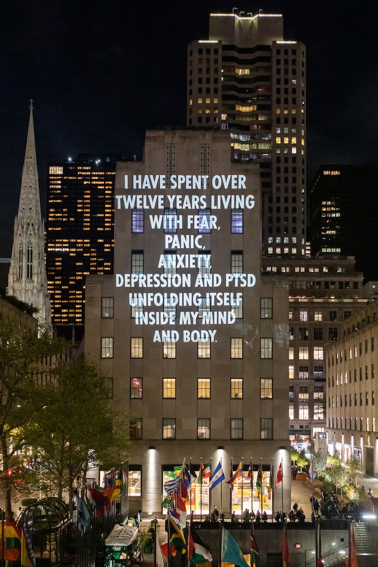 Creative Time and Jenny Holzer Art Installation in Rockefeller Center