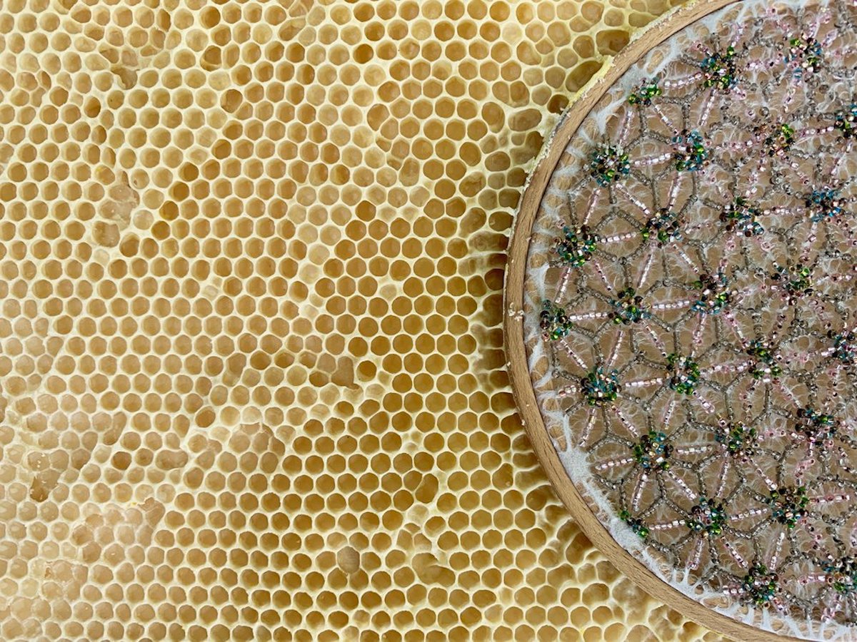 arte con panal de abejas