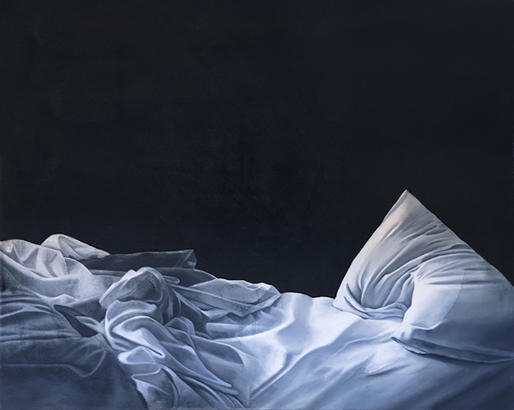 Bed Sheet Oil Paintings by Stephanie Serpick