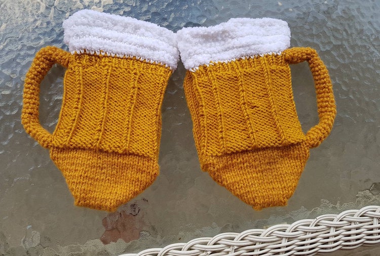 Knitted Beer Socks by Vicky Djokic