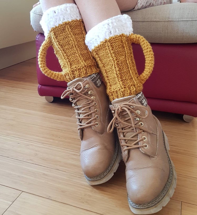 Knitted Beer Socks by Vicky Djokic