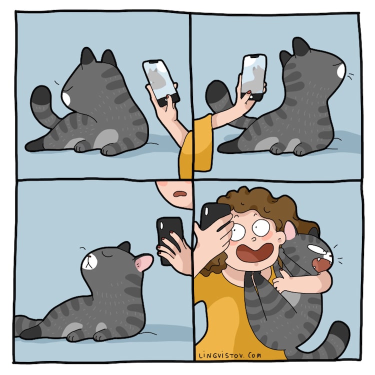 Cómics de gatos por Lingvistov