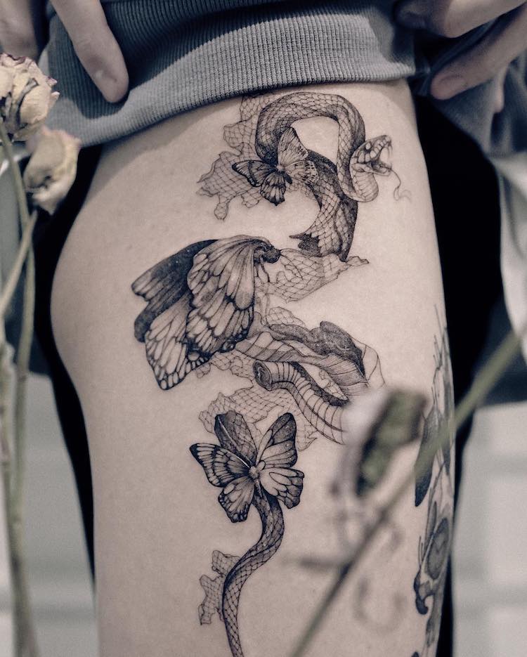 Blackwork Tattoos by Zihwa