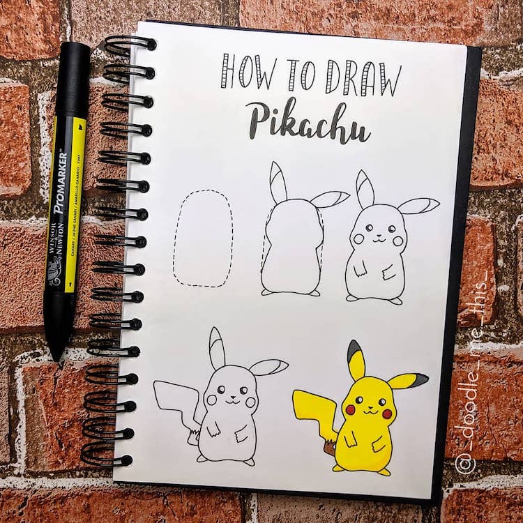 Como dibujar pikachu